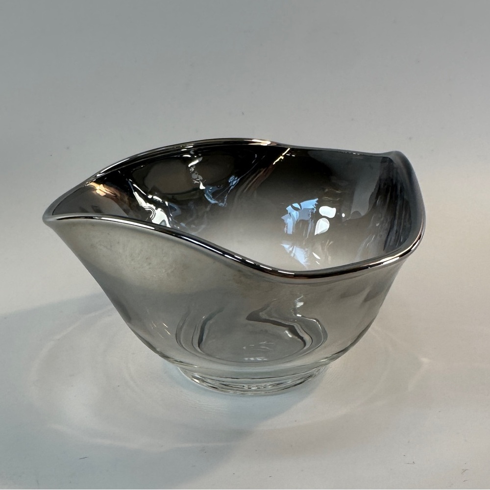 VTG 50s 60s Dorothy Thorpe Silver Lustre On Clear Individual Salad Nut Bowl MCM‎